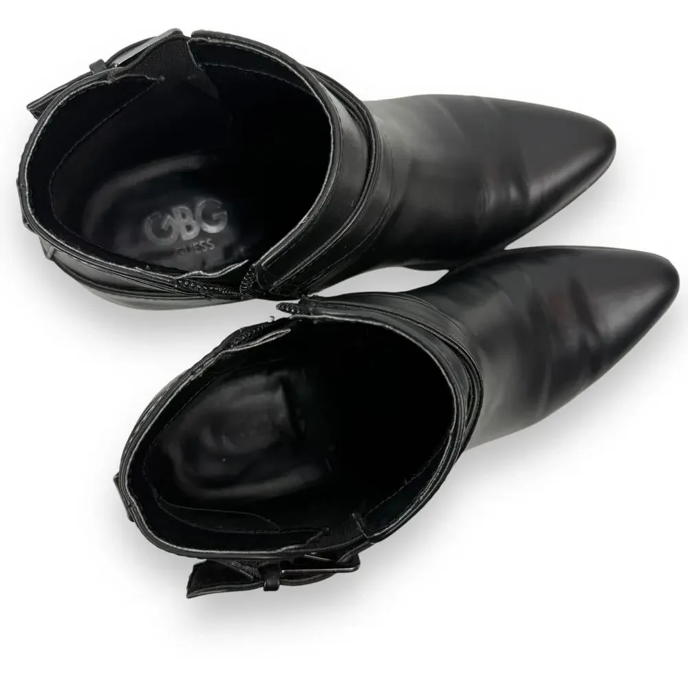 GUESS GBG black vegan leather cowgirl ankle boots - Picture 8 of 13